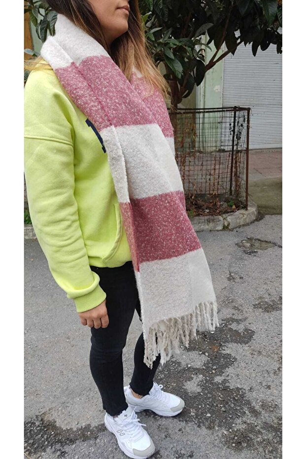 Soft Textured Boucle Shawl Scarf