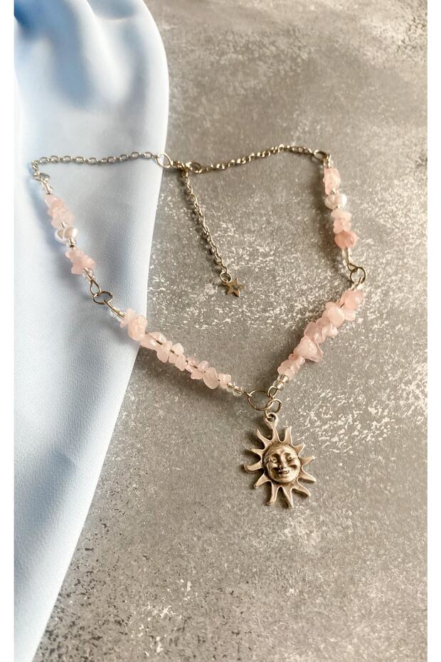 Rose Quartz Y2k Fairycore Natural Stone Necklace