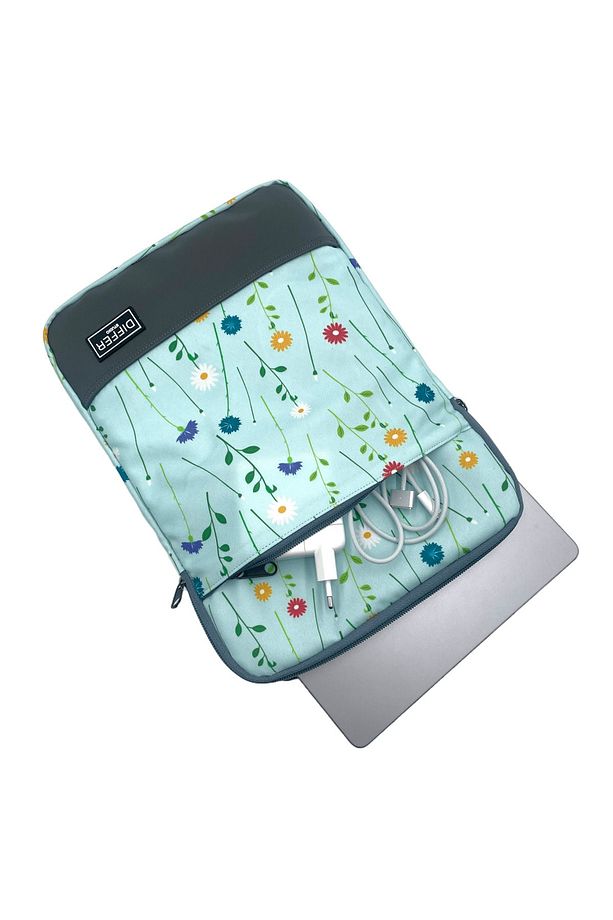 15-15,6 Inç Bebe Mavi Çiçek Deseb Su Geçirmez Bilgisayar/macbook/laptop/notebook/evrak Kılıfı - 3