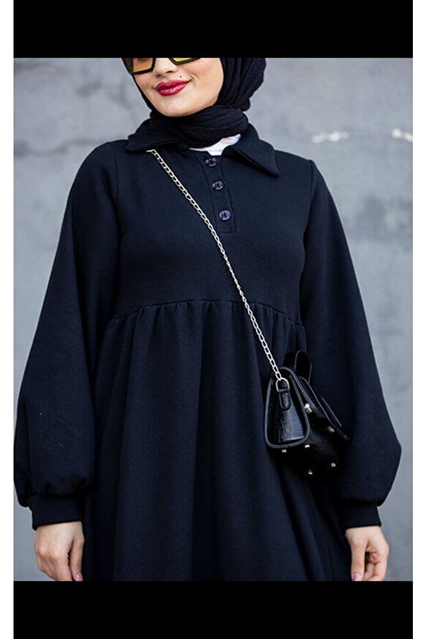 Yakalı Sweat Elbise - 2