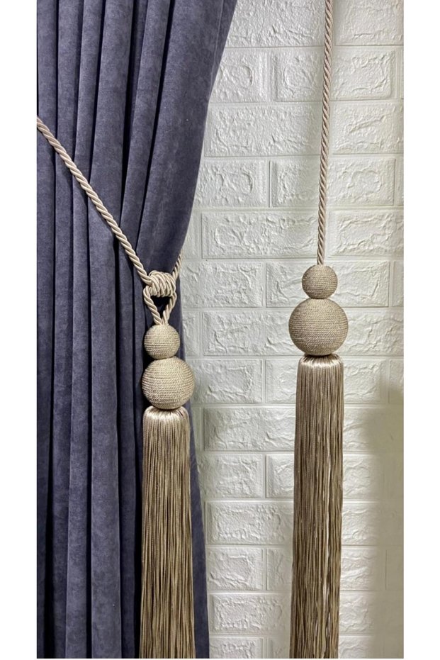 Curtain Accessory Set (Set of Three) 2 Pieces of Braçol and 1 Piece of Medium Pendant Lamp