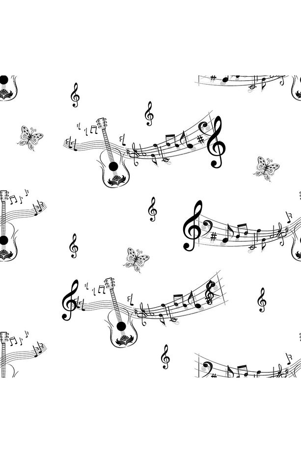 Genç Odası - Müzik Notaları Baskılı Zebra Perde - 3