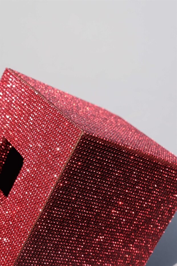 Square Napkin Holder Red Stone