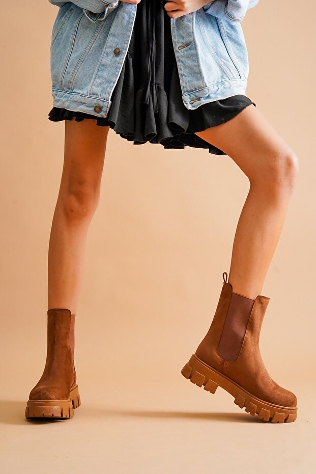 Senni Taba Yandan Lastikli Kalın Taban Günlük Bot - 4