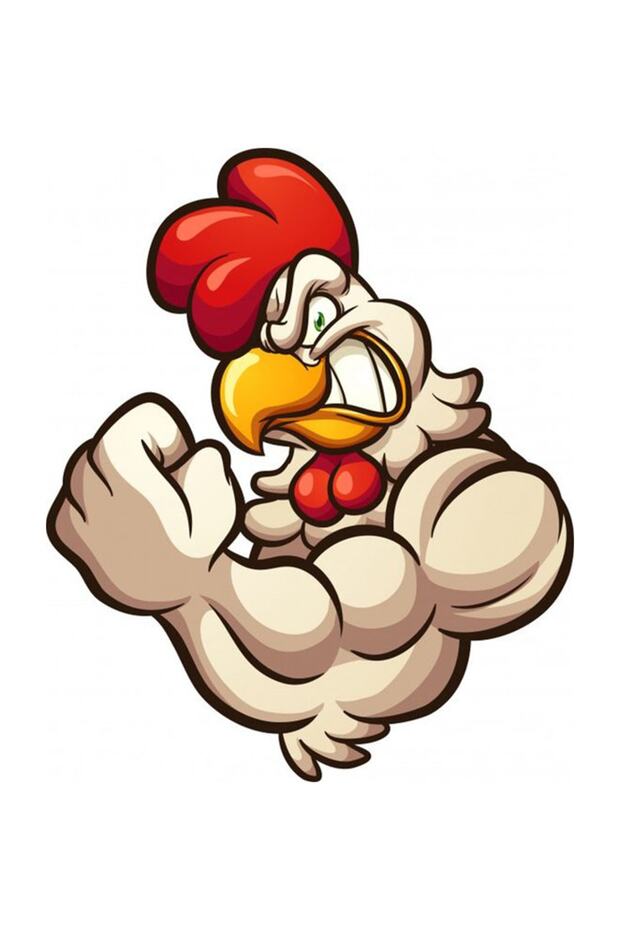 Strong Rooster Car, Motorcycle, Helmet, Laptop Sticker 15x12 Cm