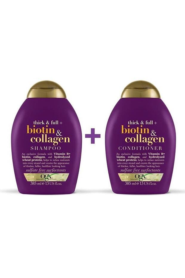 Ogx Biotin 385 ml Sulfate-Free Collagen Shampoo and Conditioner - 1