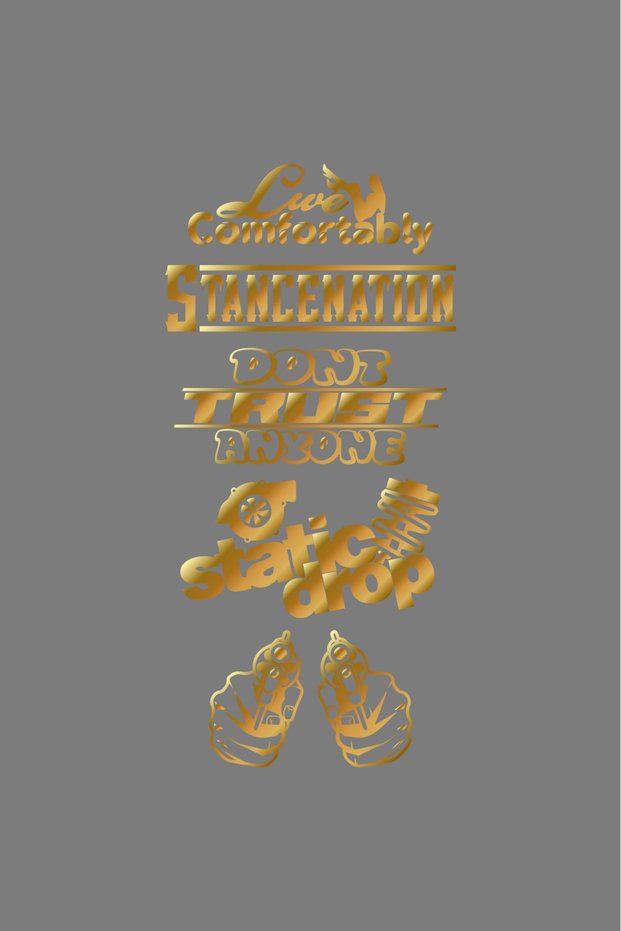 Stancenation Gold Varak Car Rear Window Sticker Set 40*20 cm Vehicle Rear Window Sticker Foil