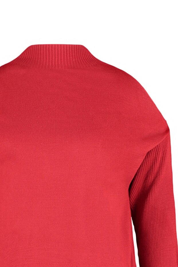Kırmızı Cut Out Detaylı Triko Kazak TBBAW23AN00025 - 8