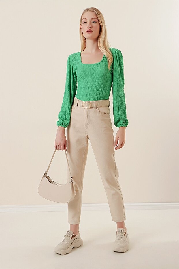 Square Neck Blouse - 1