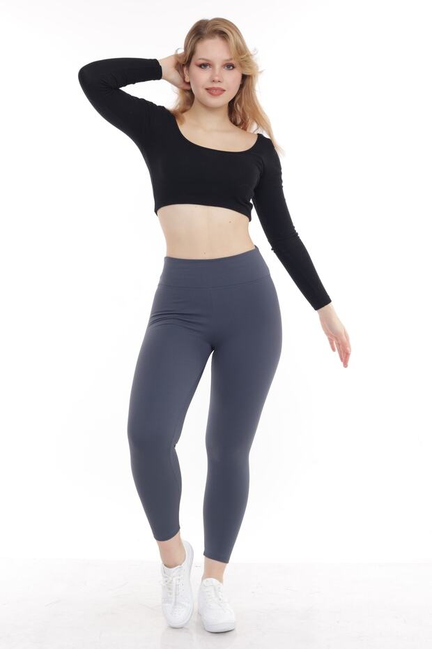 Flat Belted Woolen Raised Ribbed Tights - 1