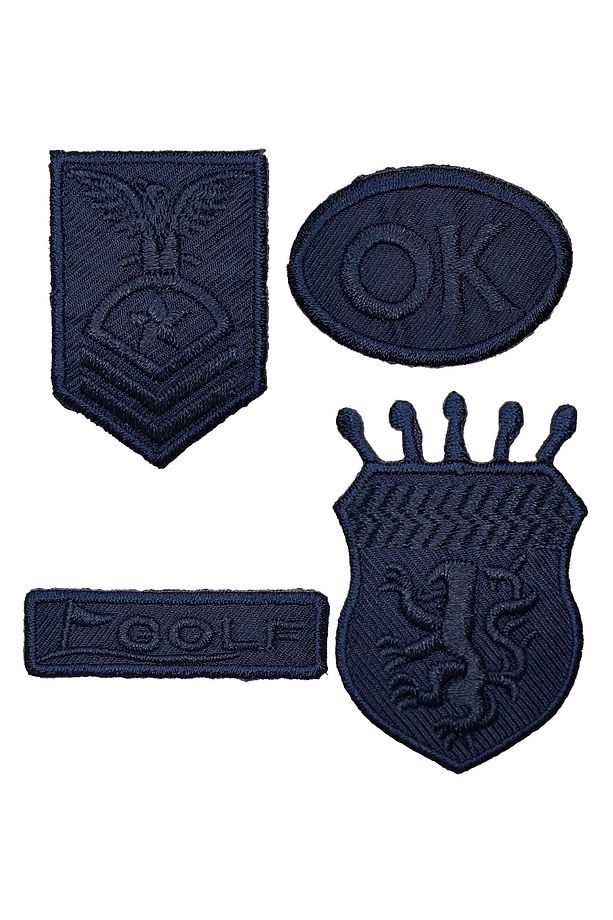 Ütü Ile Yapışan Arma - Patch - Delik Yama Set-1 Modeli Lacivert (4'lü Set) - 1