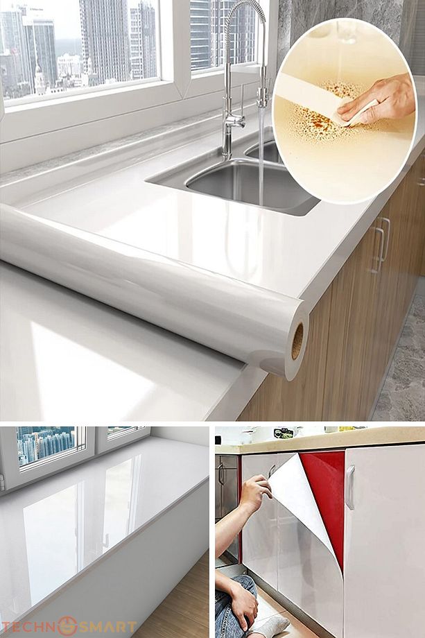 60x500cm Simli Kendinden Yapışkanlı Parlak Duvar Kağıdı Mutfak Banyo Dolap Kaplama - 5