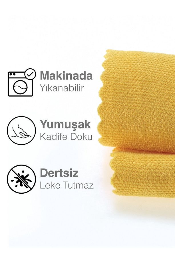 Kadife Dokulu Güneş Sarısı Rengi Daily Series Runner 40 X 140 - 3
