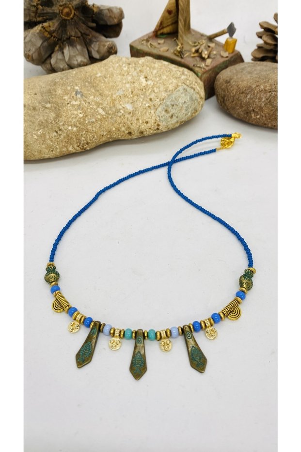 Handmade Ethnic Brass Women's Necklace with Apparatus