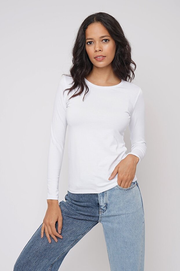 بلوزة أساسية برقبة دائرية - 1