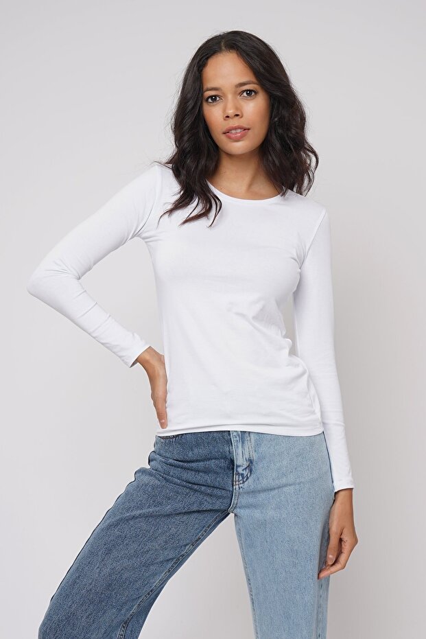 بلوزة أساسية برقبة دائرية - 2