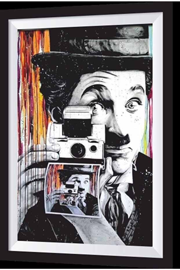Charlie Chaplin Art Frame Look Wooden Painting