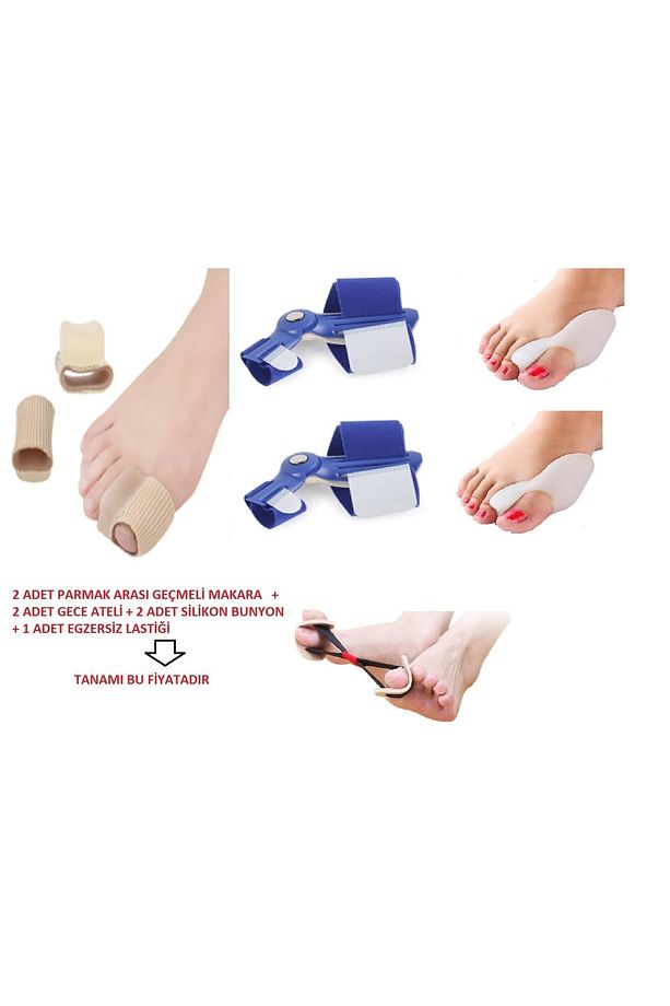 Set Ayak Baş Parmak Parmağı Kemik Kemiği Çıkıntısı Için Aparat Atel Halluks Valgus Bunyon Makara - 1