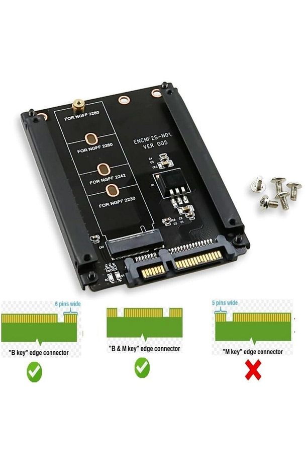 4358 B M Key M.2 Ngff Ssd To 2.5 Sata Hdd Harddisk Kutusu - 3