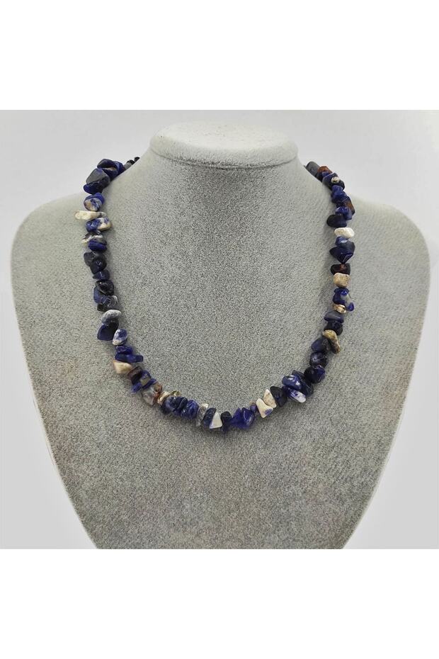 Natural Sodalite Stone Broken Natural Stone Women's Necklace