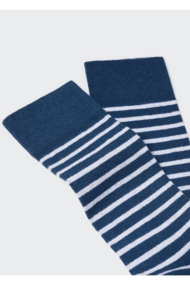 Çizgili Pamuklu Çorap - 2