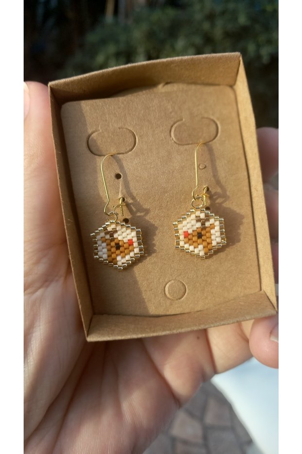 Miyuki Christmas Mini Deer Figure Earrings