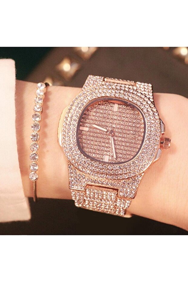 Taşlı Çelik Kadın Kol Saati - 2