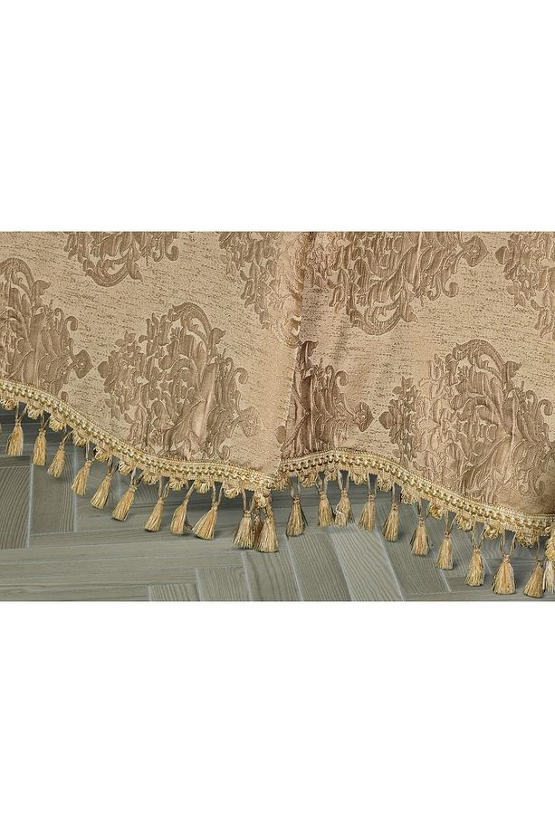 Larissa Pamuk/polyester Jakar Kumaş Gold Yatak Örtüsü Seti 7 Parça - 358 - 6