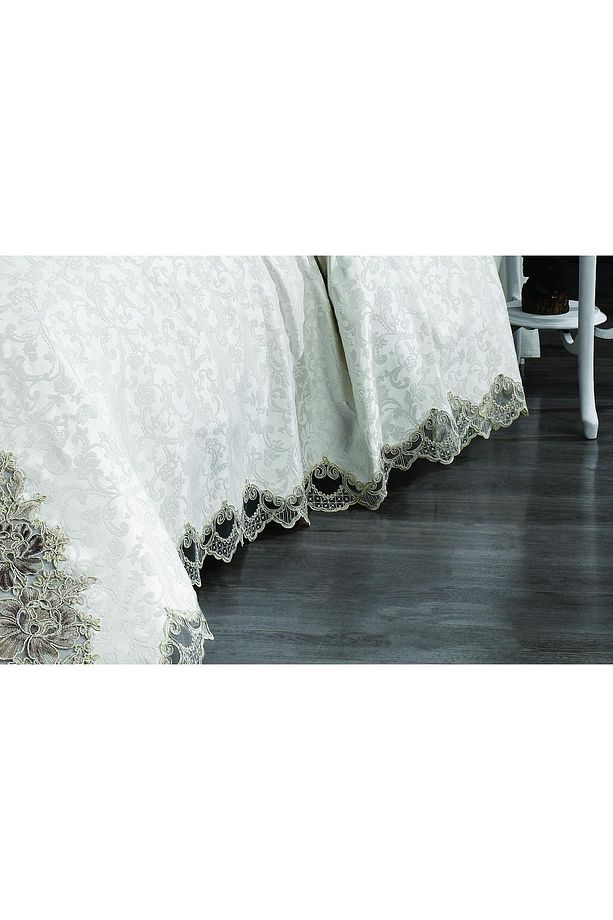 Jülide Polyester Pamuk Krem Pike Takımı Çift Kişilik 6 Parça - 699 - 7