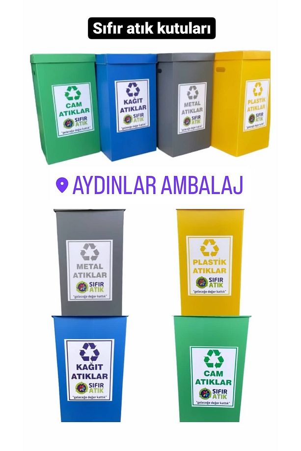 Geri Dönüşüm Atık Toplama Kutusu 70 Litre Kağıt Atık - 2
