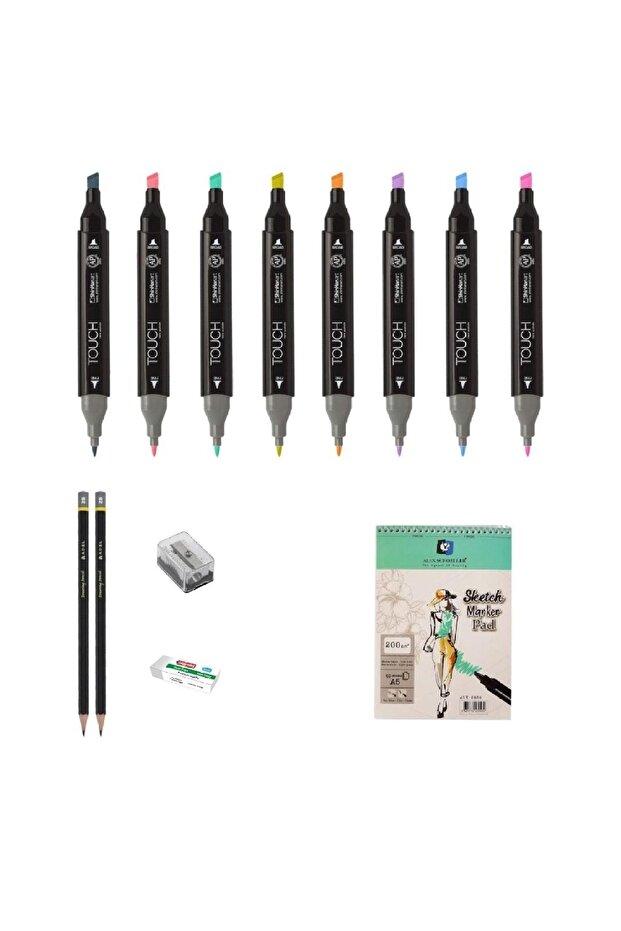 Touch Twin Marker Pen : Double Ended Marker Pen Drawing Set 1