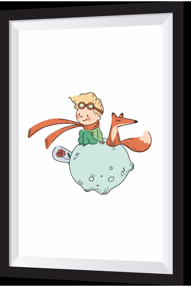 The Little Prince Flower in the Bell Jar Artistic Frame Look Wooden Painting