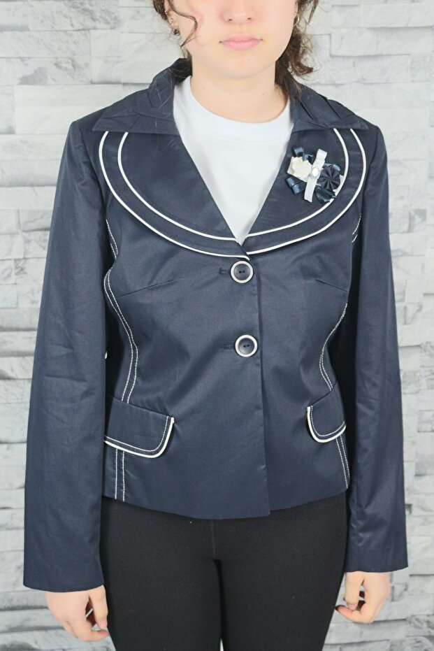 Navy Blue Single Jacket