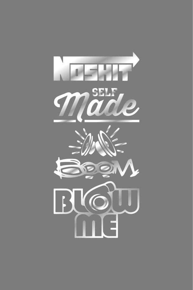 Blow Me Bass Noshit Midrange Chrome Car Rear Window Sticker Set 40*20 cm Vehicle Rear Window Sticker Foil