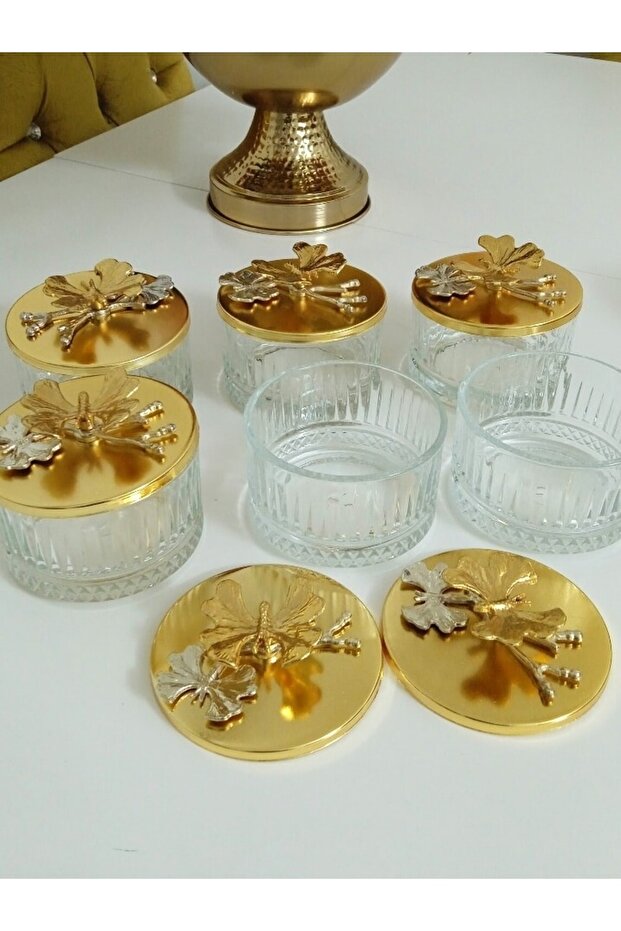 6 Li Glass Bowl with Lid - Elysi Glass Cereza Tatlilik Catering
