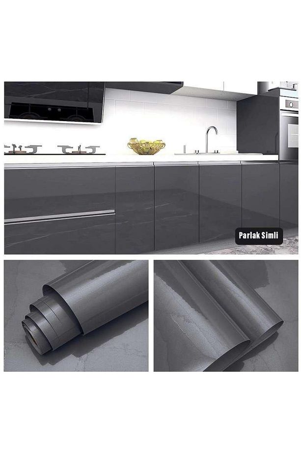 60x500cm Simli Kendinden Yapışkanlı Parlak Duvar Kağıdı Mutfak Banyo Dolap Kaplama - 1