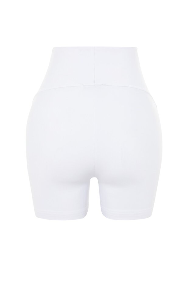 Beyaz Toparlayıcı Örme Spor Şort/Kısa Tayt TWOSS21SR0545 - 11