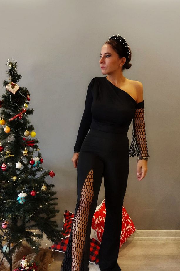 Lavien Yırtmaç File Detay Likralı Tayt Ispanyol Paça Pantolon - 3
