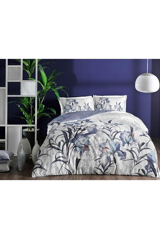 Sarina Satin Double Duvet Cover Set Purple