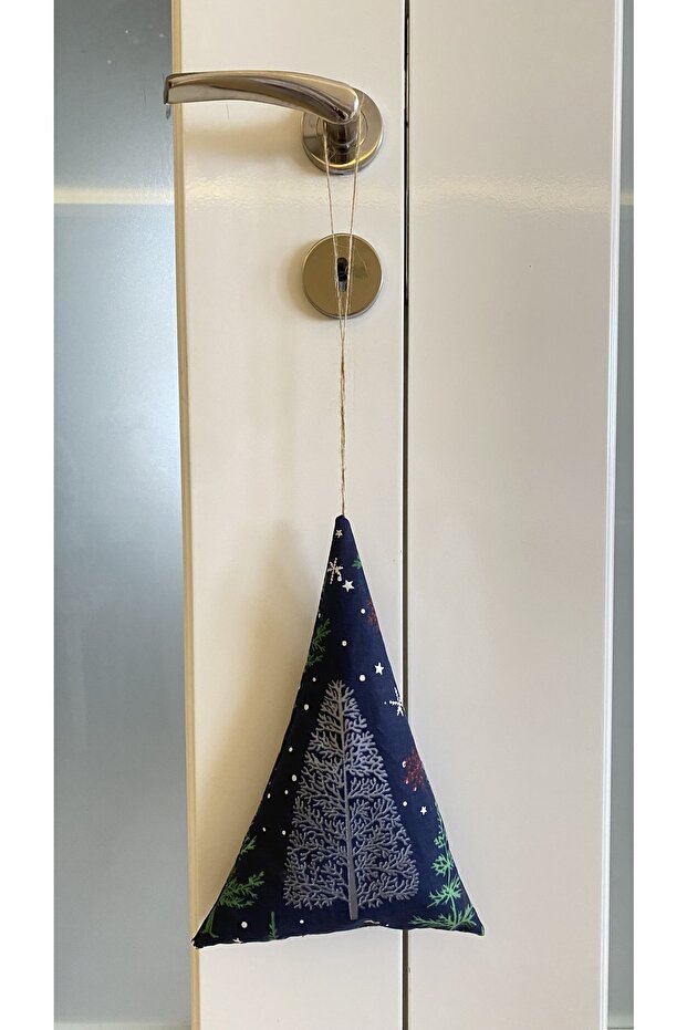 Blue Pine Tree Patterned Christmas Pine Tree Shaped Accessory - 1