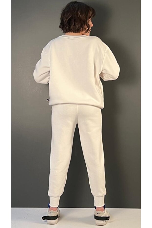 Basic Yaka Sweat Paça Modelli Eşofman Takımı - 7