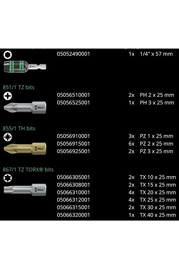 Bit-check 30 Ahşap 1 Bits Seti 05057433001 - 5