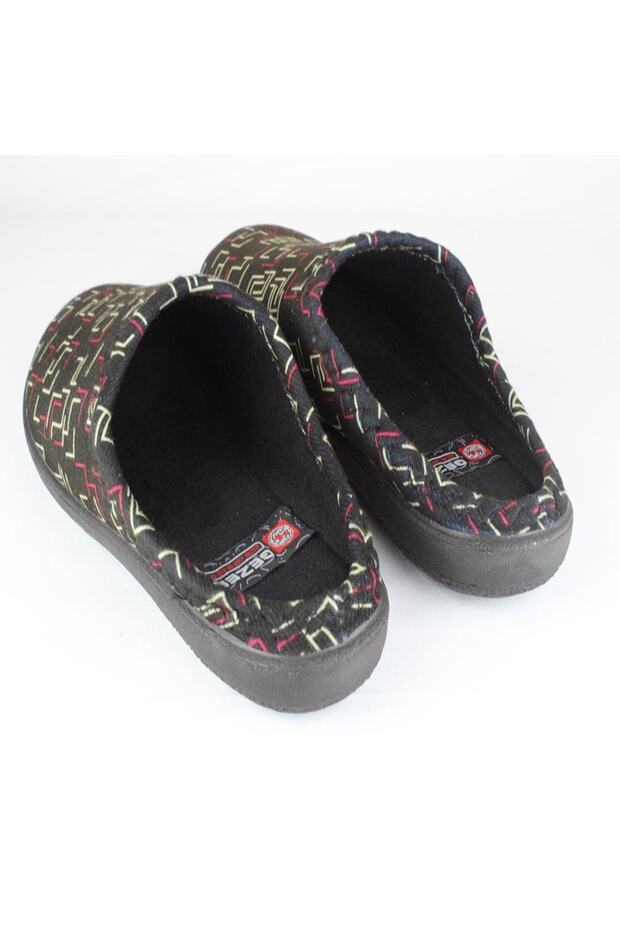 Patterned Black House Slippers - 2