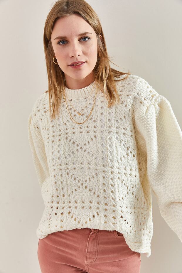 Damenpullover mit durchbrochener Schulterpartie - 4