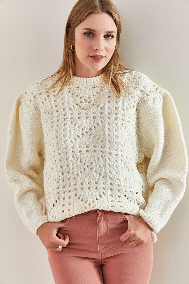 Damenpullover mit durchbrochener Schulterpartie - 6