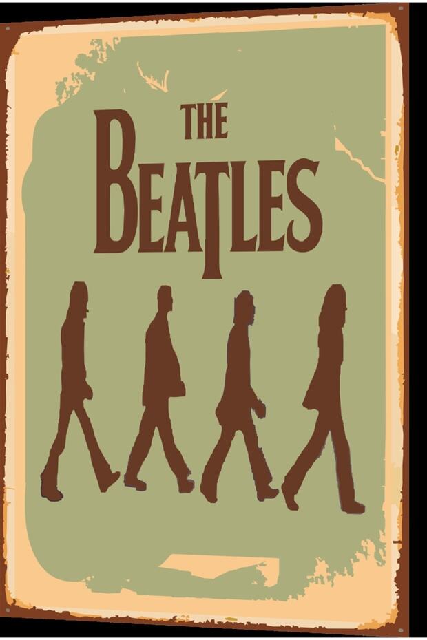 The Beatles Vector Retro Wooden Poster