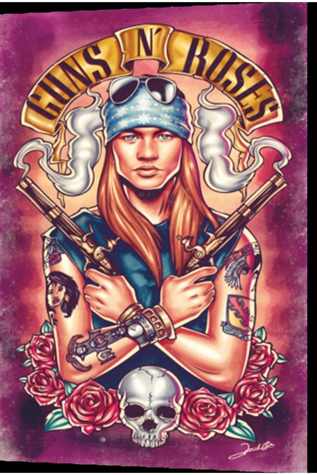 Guns N Roses Rock Music Retro Wooden Poster