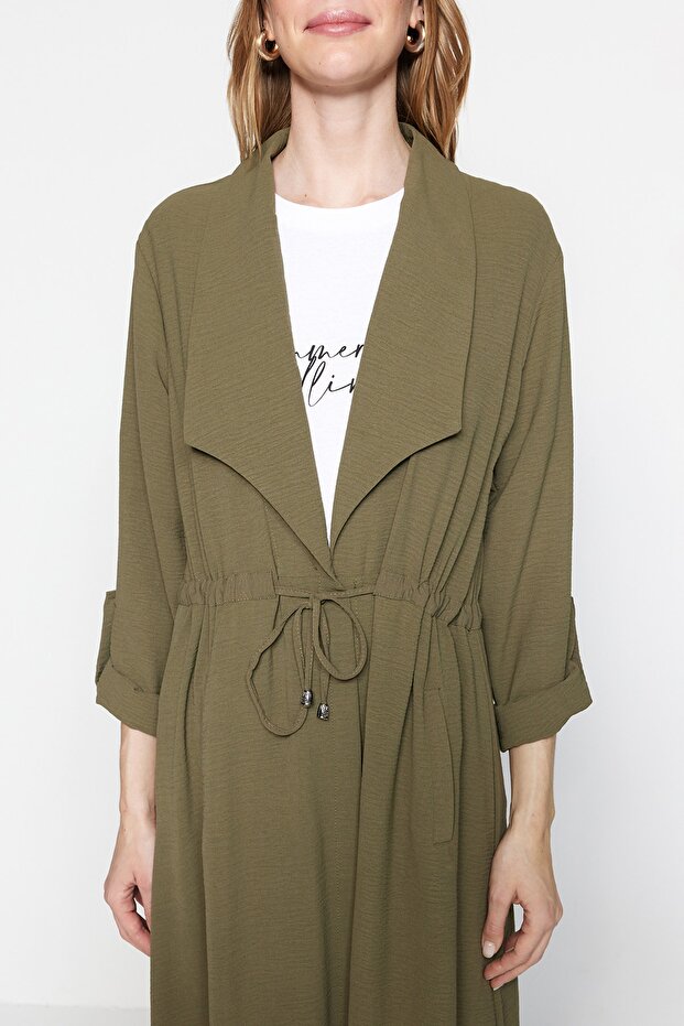 Khaki Tie Detailed Woven Wear-Out Cap & Ferace TCTSS21CE0400 - 4