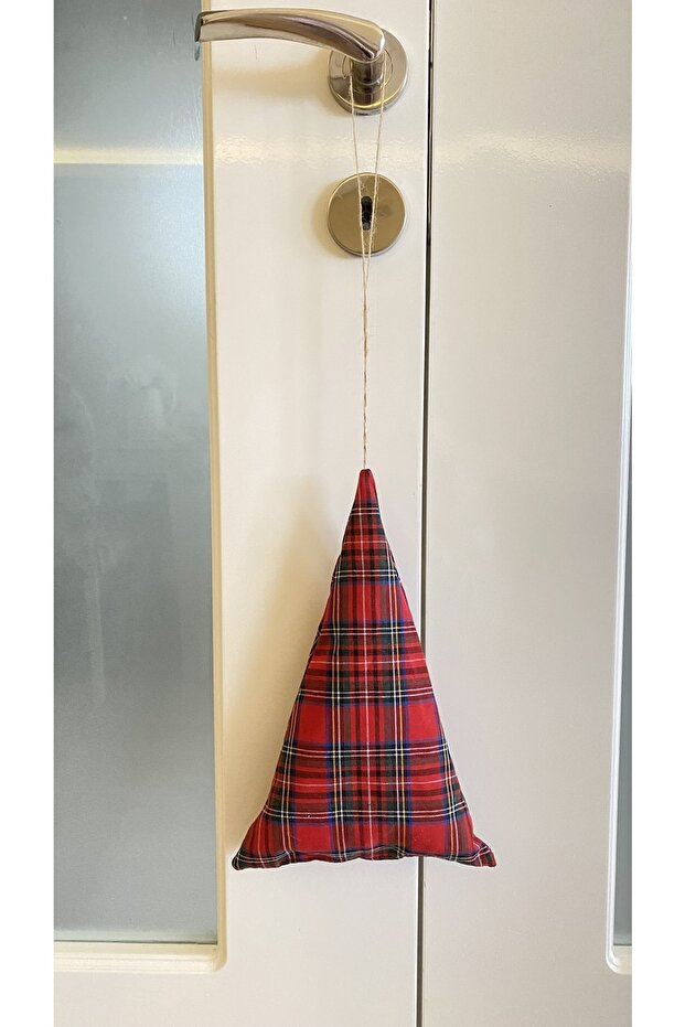 Plaid Patterned Christmas Pine Tree Shaped Accessory - 1