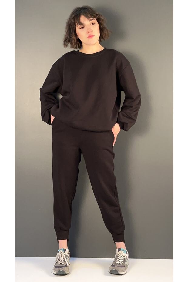 Basic Yaka Sweat Paça Modelli Eşofman Takımı